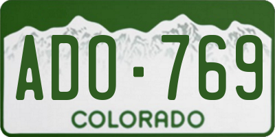 CO license plate ADO769