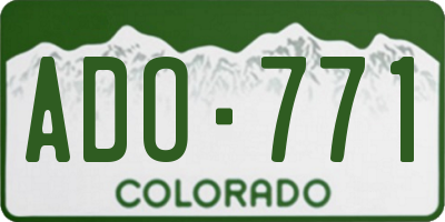 CO license plate ADO771