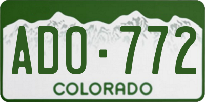 CO license plate ADO772