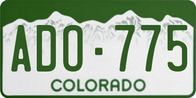 CO license plate ADO775