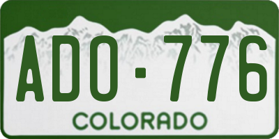 CO license plate ADO776