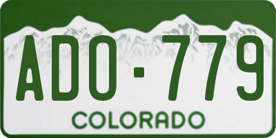 CO license plate ADO779