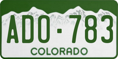 CO license plate ADO783