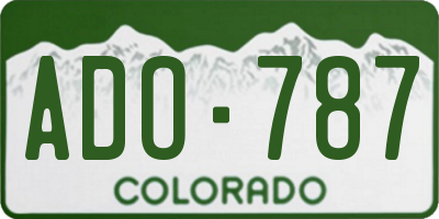 CO license plate ADO787