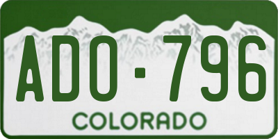 CO license plate ADO796