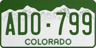 CO license plate ADO799