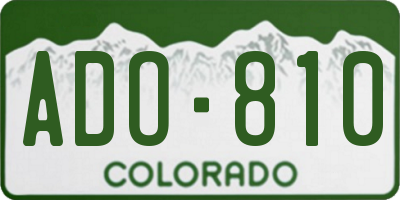 CO license plate ADO810