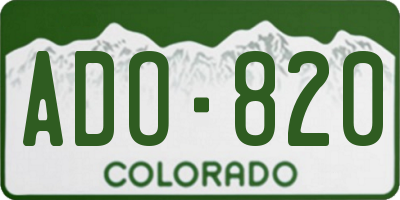 CO license plate ADO820