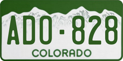 CO license plate ADO828