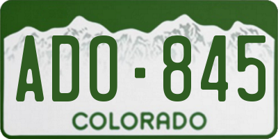 CO license plate ADO845