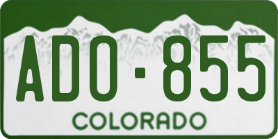 CO license plate ADO855