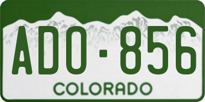CO license plate ADO856