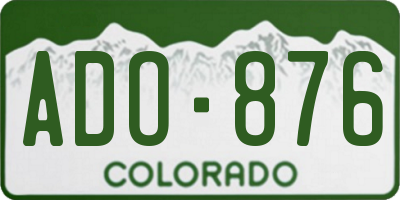CO license plate ADO876