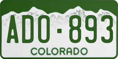 CO license plate ADO893