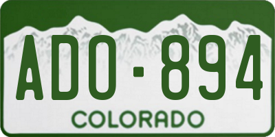CO license plate ADO894