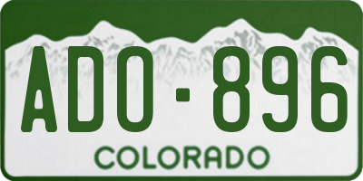 CO license plate ADO896