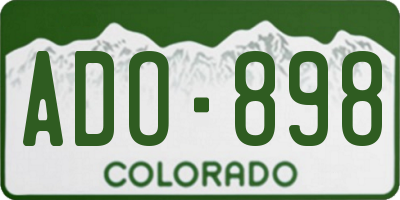 CO license plate ADO898