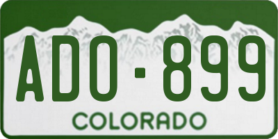 CO license plate ADO899