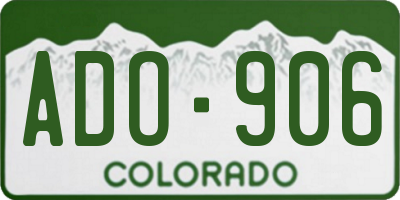 CO license plate ADO906