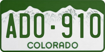 CO license plate ADO910