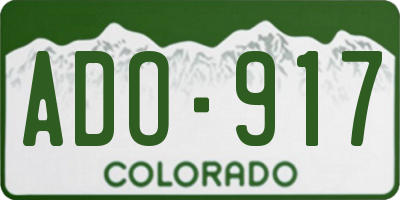 CO license plate ADO917