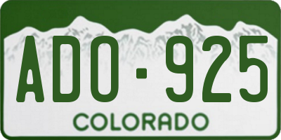 CO license plate ADO925