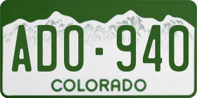 CO license plate ADO940
