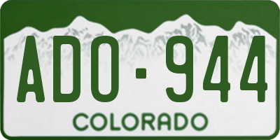 CO license plate ADO944
