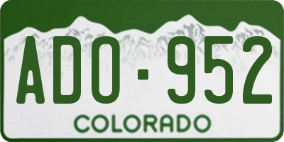 CO license plate ADO952