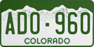 CO license plate ADO960