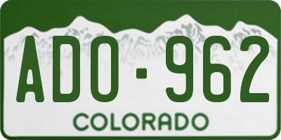 CO license plate ADO962