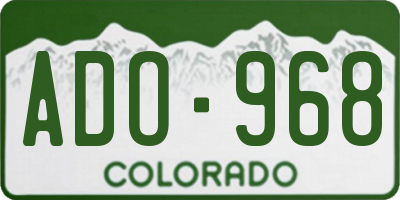 CO license plate ADO968