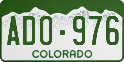 CO license plate ADO976