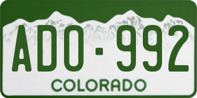 CO license plate ADO992