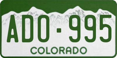 CO license plate ADO995