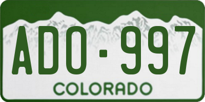 CO license plate ADO997