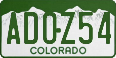 CO license plate ADOZ54