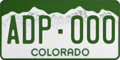 CO license plate ADP000