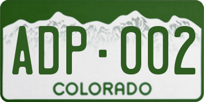 CO license plate ADP002