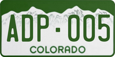 CO license plate ADP005