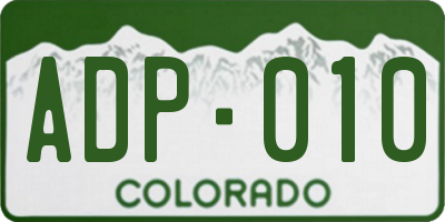 CO license plate ADP010