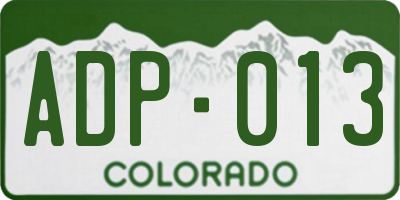 CO license plate ADP013