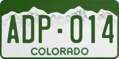 CO license plate ADP014