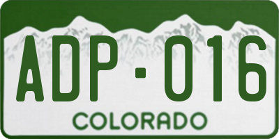 CO license plate ADP016
