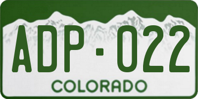 CO license plate ADP022