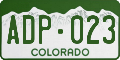 CO license plate ADP023