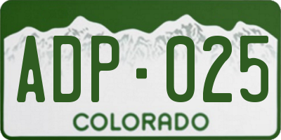 CO license plate ADP025