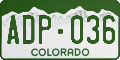 CO license plate ADP036