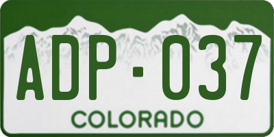 CO license plate ADP037
