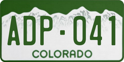 CO license plate ADP041